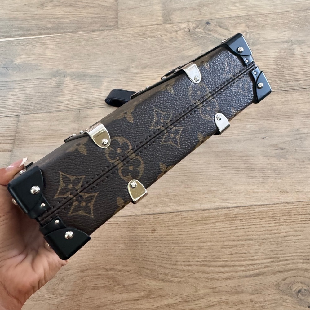 Louis Vuitton Brown Monogram Clutch with Silver Accents - Picture 8 of 12